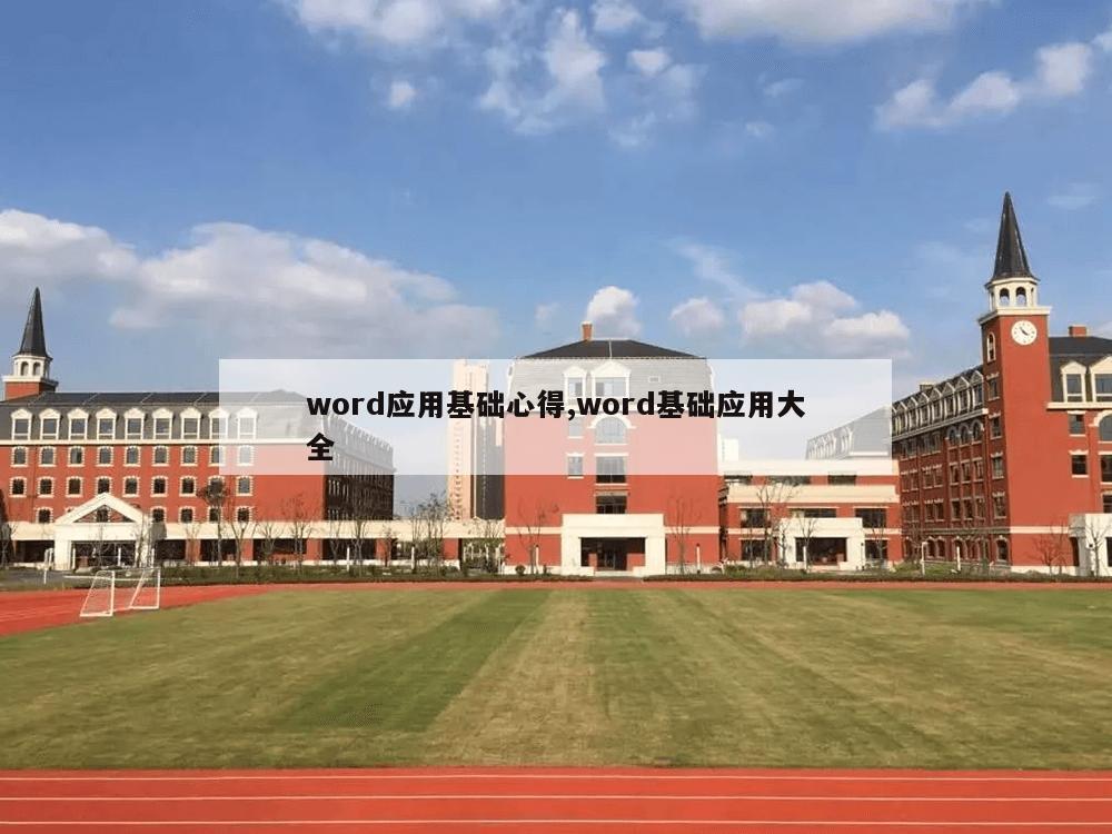 word应用基础心得,word基础应用大全